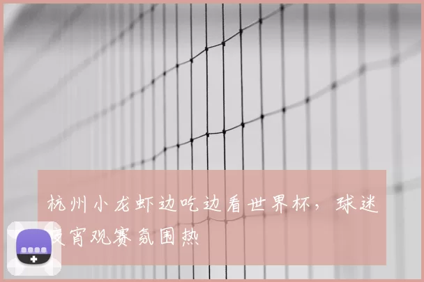 杭州小龙虾边吃边看世界杯，球迷夜宵观赛氛围热