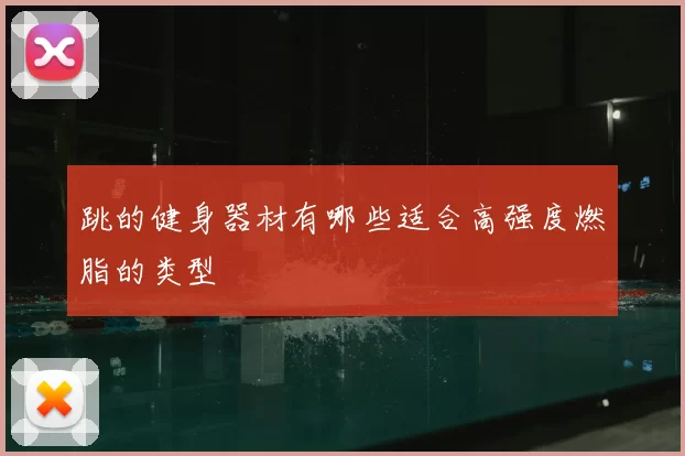 跳的健身器材有哪些适合高强度燃脂的类型